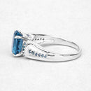 2.72 Carat Genuine London Blue Topaz and Blue Diamond .925 Sterling Silver Ring-10
