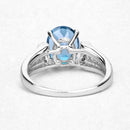 2.72 Carat Genuine London Blue Topaz and Blue Diamond .925 Sterling Silver Ring-11