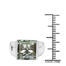 5.71 Carat Genuine Green Amethyst & White Diamond .925 Sterling Silver Ring-6