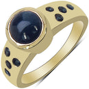 14K Yellow Gold Plated 1.87 Carat Genuine Blue Sapphire & White Diamond .925 Sterling Silver Ring-4
