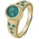 14K Yellow Gold Plated 1.55 Carat Genuine Emerald & White Diamond .925 Sterling Silver Ring-5