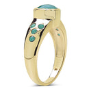 14K Yellow Gold Plated 1.55 Carat Genuine Emerald & White Diamond .925 Sterling Silver Ring-6
