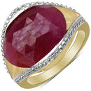 14K Yellow Gold Plated 9.29 Carat Genuine Pink Sapphire & White Diamond .925 Sterling Silver Ring-4