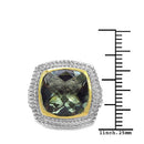 6.31 Carat Genuine Green Amethyst & White Diamond .925 Sterling Silver Ring-6