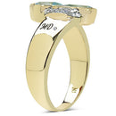 14K Yellow Gold Plated 1.86 Carat Genuine Blue Topaz, White Topaz & White Diamond .925 Sterling Silver Ring-6