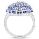 4.62 Carat Genuine Tanzanite .925 Sterling Silver Ring-5