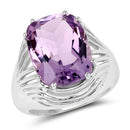 10.02 Carat Genuine Amethyst .925 Sterling Silver Ring-4