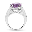 10.02 Carat Genuine Amethyst .925 Sterling Silver Ring-5