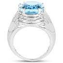 12.10 Carat Genuine Blue Topaz .925 Sterling Silver Ring-5