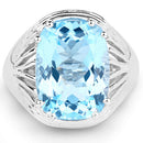 12.10 Carat Genuine Blue Topaz .925 Sterling Silver Ring-6