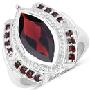 4.06 Carat Genuine Garnet .925 Sterling Silver Ring-4