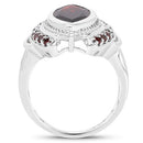 4.06 Carat Genuine Garnet .925 Sterling Silver Ring-5
