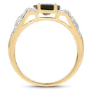 18K Yellow Gold Plated 2.79 Carat Genuine Chrome Diopside & White Topaz .925 Sterling Silver Ring-5