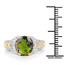 18K Yellow Gold Plated 2.79 Carat Genuine Chrome Diopside & White Topaz .925 Sterling Silver Ring-6