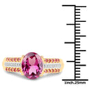 14K Yellow Gold Plated 3.32 Carat Genuine Rhodolite and White Topaz .925 Sterling Silver Ring-7