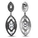 8.80 Carat Genuine Blue Topaz and Black Spinel .925 Sterling Silver Earrings-5
