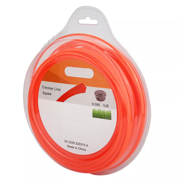 Gauge Weed Eater Orange 2.4 mm/.095" Square String Trimmer Line 255.84 feet