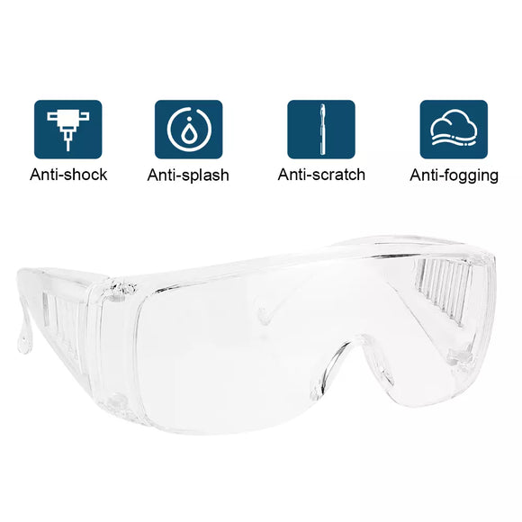 10PC Safety Goggles Glasses Lab Work Eye Protective Eyewear Clear Lens