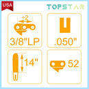 2Pack 14" Chainsaw Chain For Echo CS-310 CS-352 CS-341 CS-370 3/8" LP .050 52 DL-3