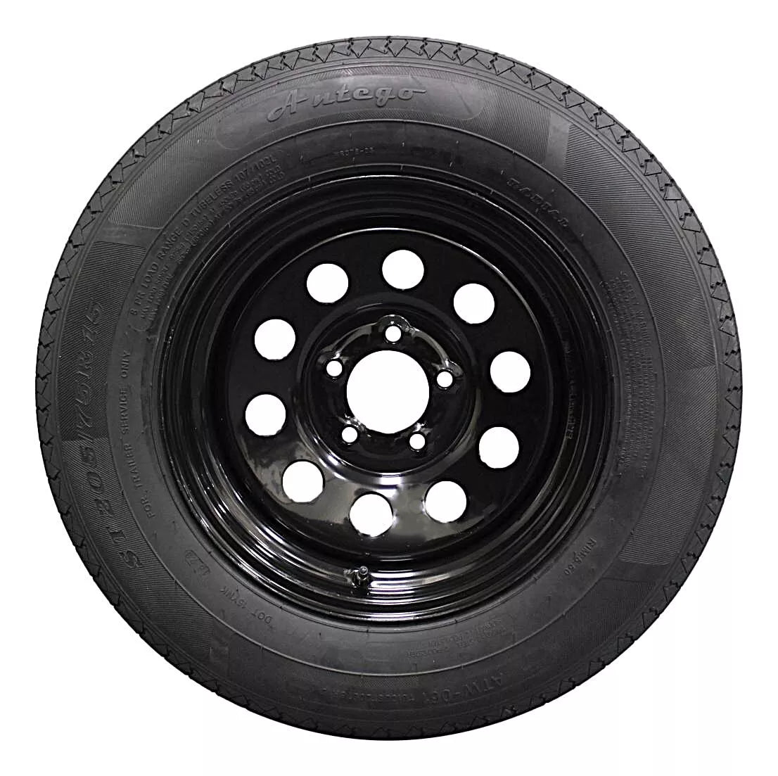 (Set of 4) Antego Tire and Wheel  205/75R15 Highway Terrain – 15.0-Inch Rim, 8-Ply-Ply Strength, Load 107.0, Speed M – Heavy-Duty Trailer Tire | A15604510096108ST20575R15-B4