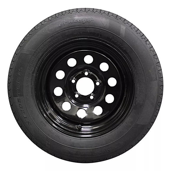 (Set of 2) Antego Tire and Wheel 205/75R15 Highway Terrain Trailer Tire & Wheel – 15.0-Inch Pre-Mounted Rim, 8-Ply-Ply Build, Perfect for Utility & Cargo Use | A15604510096108ST20575R15-B2