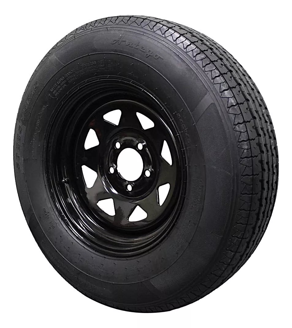 (Set of 4) Antego Tire and Wheel 225/75R15 Highway Terrain Trailer Tire & Wheel – 15.0-Inch Pre-Mounted Rim, 10-Ply-Ply Build, Perfect for Utility & Cargo Use | A15604500096110ST22575R15-B4 - 0