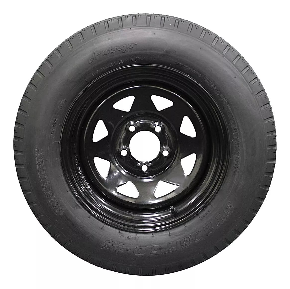 (Single Assembly) Antego Tire and Wheel 205/75D15 Trailer Tire – Reinforced 6-Ply-Ply Design, 15.0-Inch Rim – Built for Long-Distance Hauling & Stability | A15604500096206ST20575D15