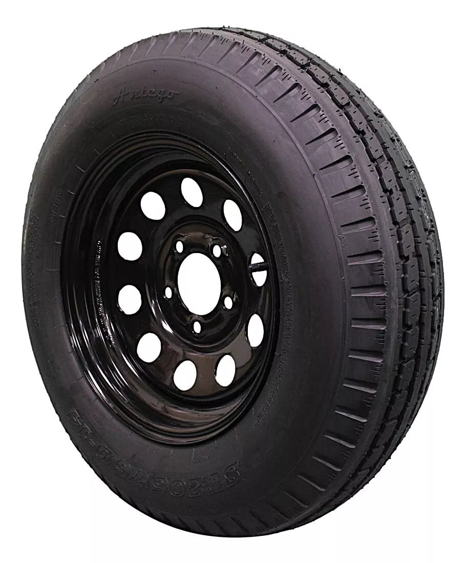 (Set of 4) Antego Tire and Wheel  205/75D14 Highway Terrain Assembly – Optimized for High Load Performance, 14.0-Inch Rim, Load 100.0, Speed M | A140554010096206ST20575D14-B4 - 0