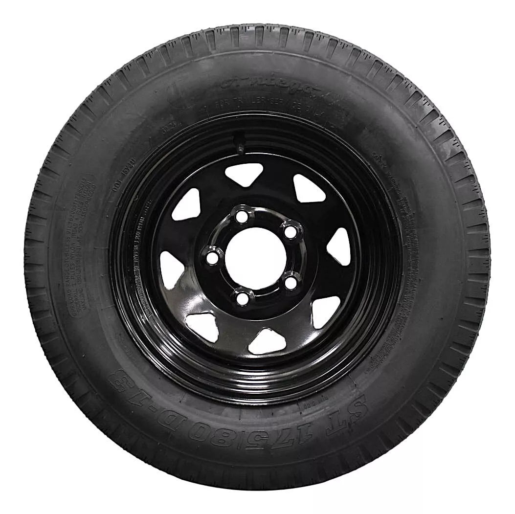 (Single Assembly) Antego Tire and Wheel 175/80D13 Trailer Tire – Reinforced 6-Ply-Ply Design, 13.0-Inch Rim – Built for Long-Distance Hauling & Stability | A130454510096206ST17580D13 - 0