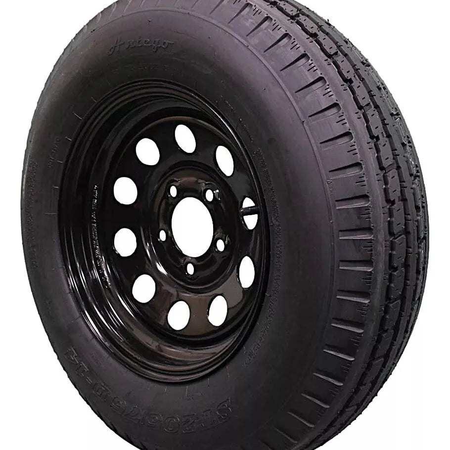 (Single Assembly) Antego Tire and Wheel 205/75D14 Highway Terrain Trailer Tire & Wheel – 14.0-Inch Pre-Mounted Rim, 6-Ply-Ply Build, Perfect for Utility & Cargo Use | A140554010096206ST20575D14 - 0