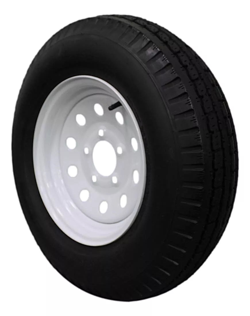 (Set of 4) Antego Tire and Wheel 185/80D13 Highway Terrain Trailer Tire & Wheel – 13.0-Inch Pre-Mounted Rim, 8-Ply-Ply Build, Perfect for Utility & Cargo Use | A130454500116206ST18580D13-B4