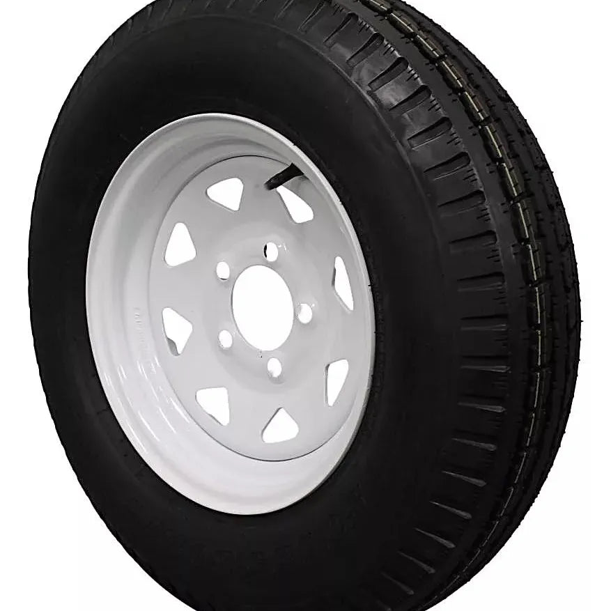 (Single Assembly) Antego Tire and Wheel 185/80D13 Highway Terrain Trailer Tire & Wheel – 13.0-Inch Pre-Mounted Rim, 8-Ply-Ply Build, Perfect for Utility & Cargo Use | A130454510116206ST18580D13 - 0