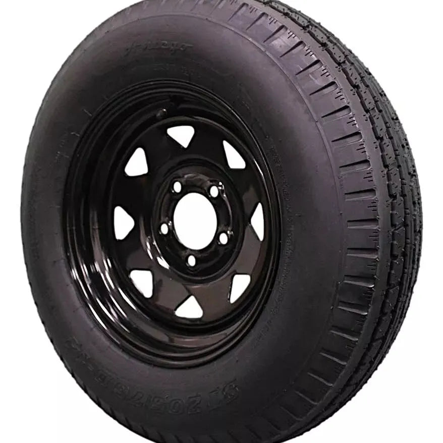 (Set of 4) Antego Tire and Wheel 205/75D14 Highway Terrain Trailer Tire & Wheel – 14.0-Inch Pre-Mounted Rim, 6-Ply-Ply Build, Perfect for Utility & Cargo Use | A140554020096206ST20575D14-B4 - 0