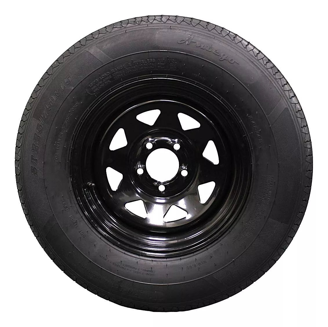 (Single Assembly) Antego Tire and Wheel 225/75R15 Highway Terrain Trailer Tire & Wheel – 15.0-Inch Pre-Mounted Rim, 10-Ply-Ply Build, Perfect for Utility & Cargo Use | A15604500096110ST22575R15