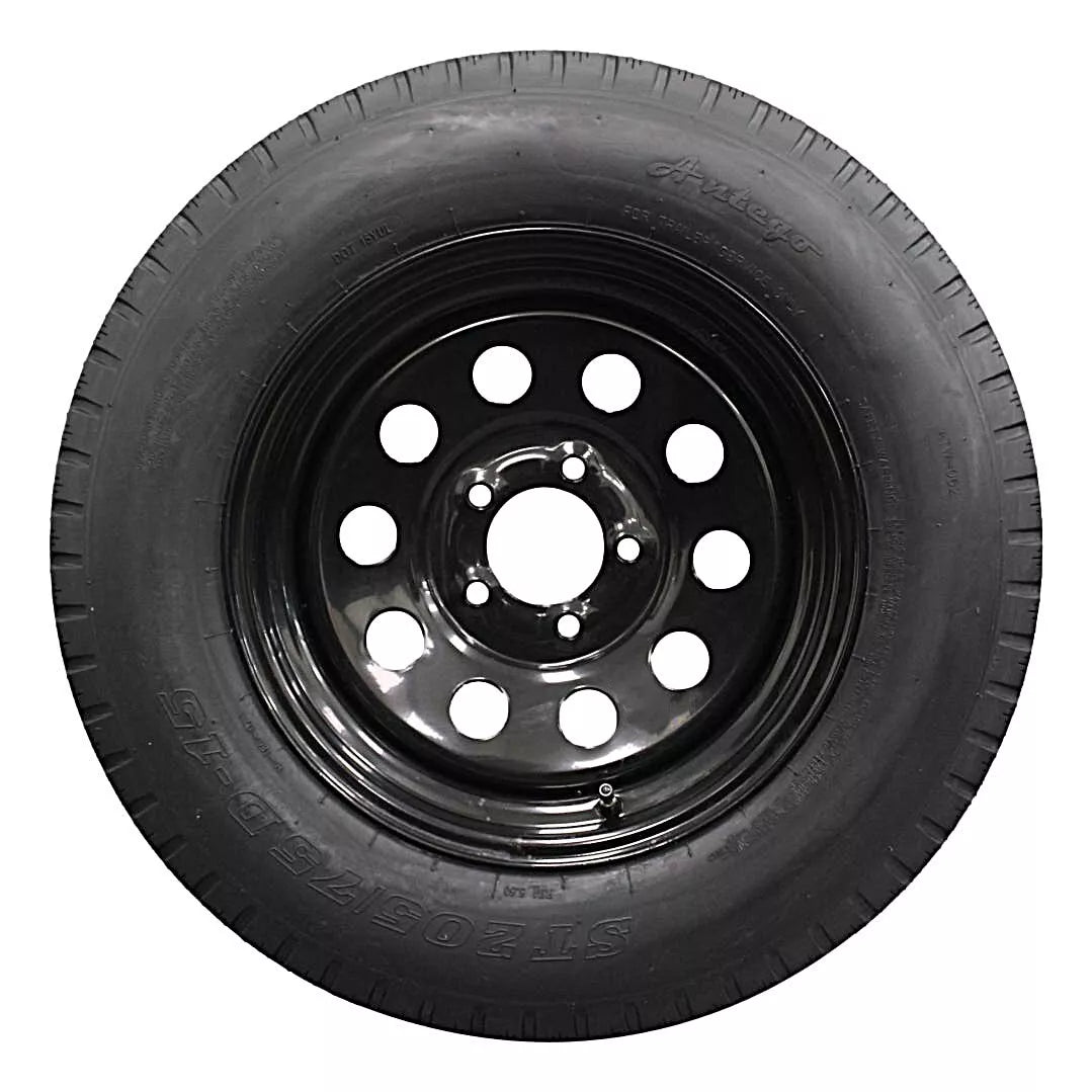 (Single Assembly) Antego Tire and Wheel  205/75D15 Highway Terrain – 15.0-Inch Rim, 6-Ply-Ply Strength, Load 101.0, Speed M – Heavy-Duty Trailer Tire | A15604510096206ST20575D15