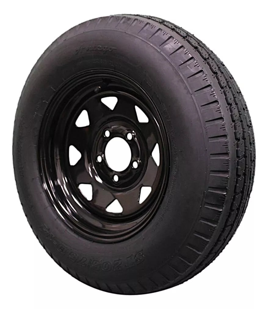 (Set of 4) Antego Tire and Wheel 205/75D14 Highway Terrain Trailer Tire & Wheel – 14.0-Inch Pre-Mounted Rim, 6-Ply-Ply Build, Perfect for Utility & Cargo Use | A140554020096206ST20575D14-B4 - 0