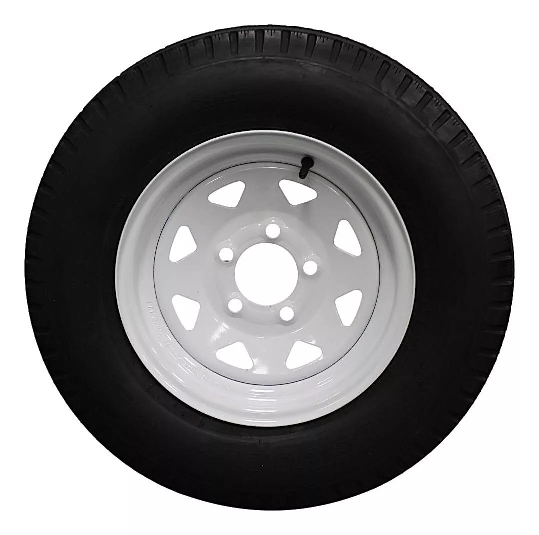 (Single Assembly) Antego Tire and Wheel 185/80D13 Highway Terrain Trailer Tire & Wheel – 13.0-Inch Pre-Mounted Rim, 8-Ply-Ply Build, Perfect for Utility & Cargo Use | A130454510116206ST18580D13