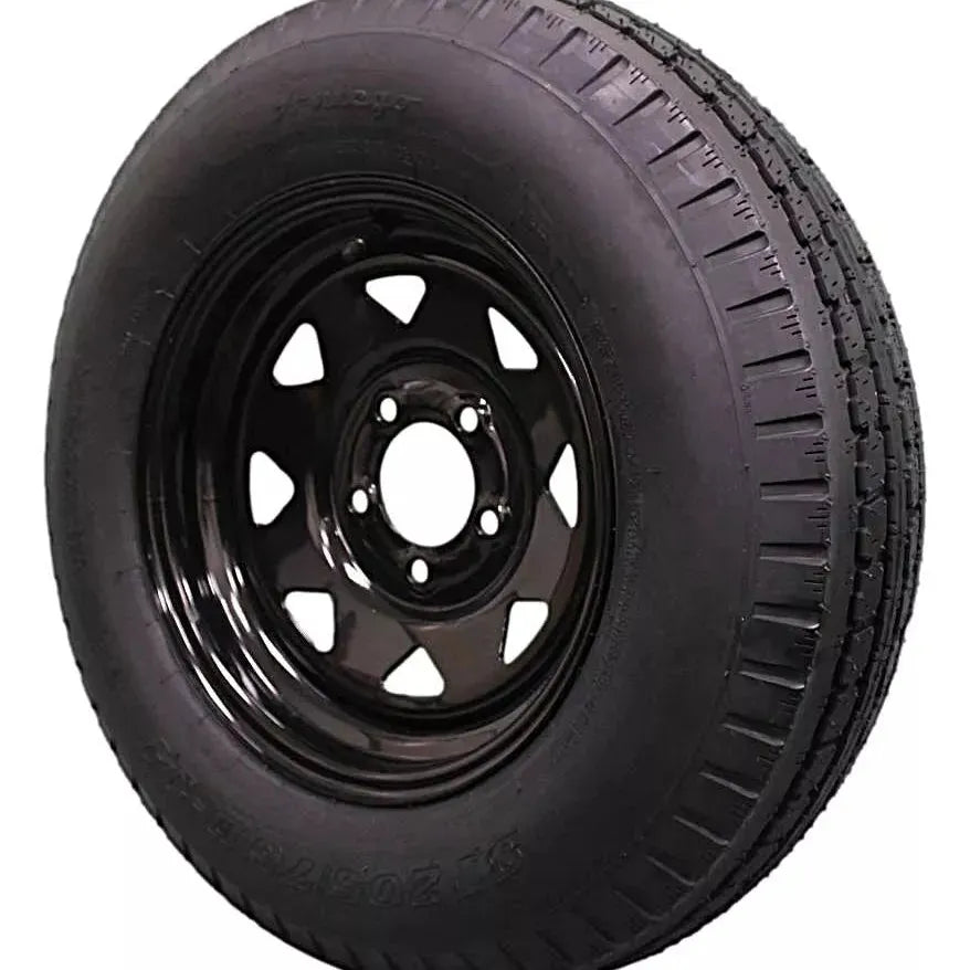 (Single Assembly) Antego Tire and Wheel  205/75D14 Highway Terrain – 14.0-Inch Rim, 6-Ply-Ply Strength, Load 100.0, Speed M – Heavy-Duty Trailer Tire | A140554020096206ST20575D14 - 0