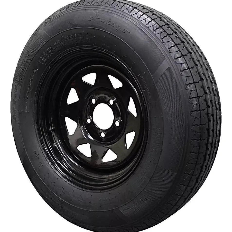 (Single Assembly) Antego Tire and Wheel 225/75R15 Highway Terrain Trailer Tire & Wheel – 15.0-Inch Pre-Mounted Rim, 10-Ply-Ply Build, Perfect for Utility & Cargo Use | A15604500096110ST22575R15 - 0