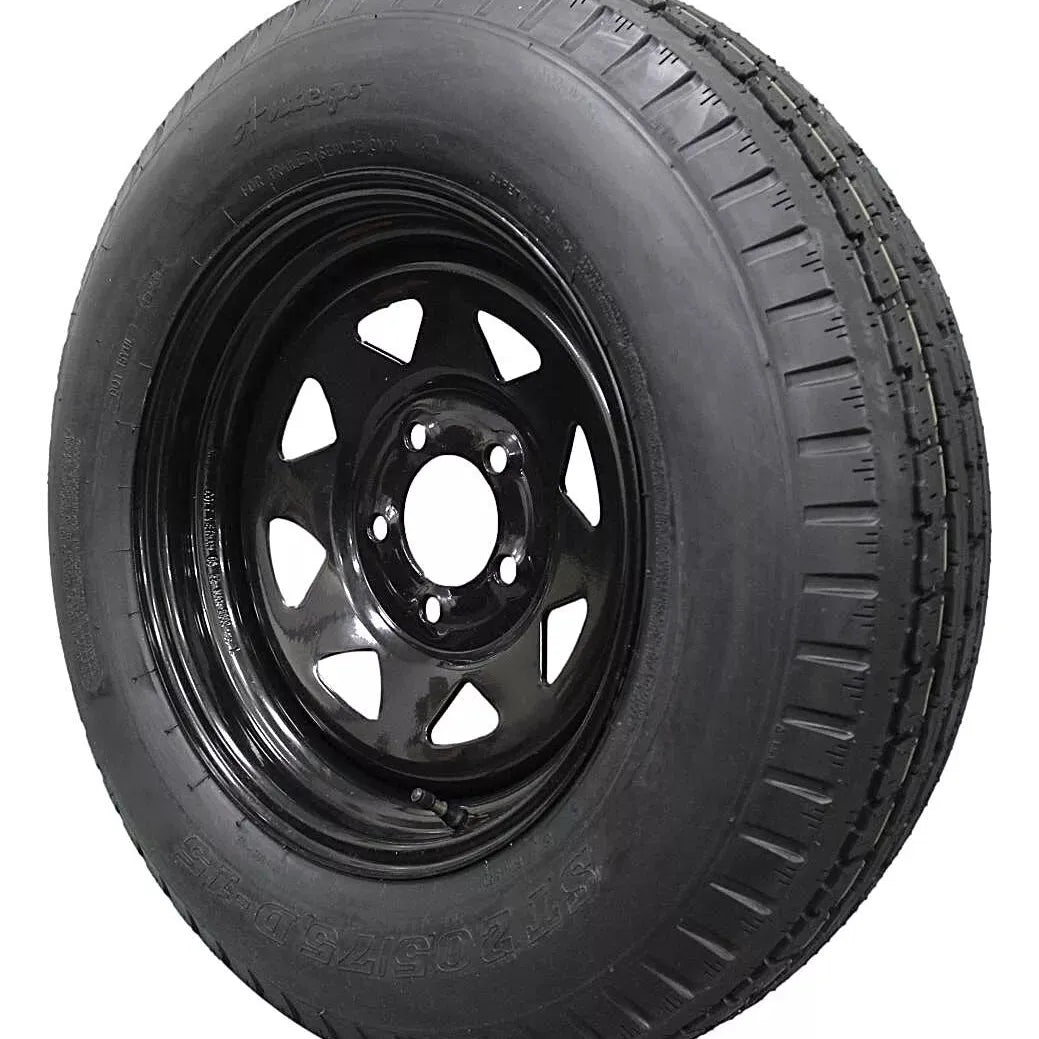 (Single Assembly) Antego Tire and Wheel 205/75D15 Trailer Tire – Reinforced 6-Ply-Ply Design, 15.0-Inch Rim – Built for Long-Distance Hauling & Stability | A15604500096206ST20575D15 - 0