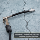 Lightning S2X Tire Inflator Hose Extension Self-Locking Nozzle | Patented Air Hose Adapter for Tire Pumps (Open Flow)-9