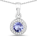 3.22 Carat Genuine Tanzanite & White Topaz .925 Sterling Silver Ring-8