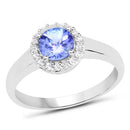 3.77 Carat Genuine Tanzanite and White Topaz .925 Sterling Silver 3 Piece Jewelry Set (Ring, Earrings, and Pendant w/ Chain)-6