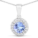 3.77 Carat Genuine Tanzanite and White Topaz .925 Sterling Silver 3 Piece Jewelry Set (Ring, Earrings, and Pendant w/ Chain)-7