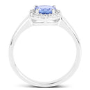 3.77 Carat Genuine Tanzanite and White Topaz .925 Sterling Silver 3 Piece Jewelry Set (Ring, Earrings, and Pendant w/ Chain)-9