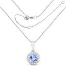 3.77 Carat Genuine Tanzanite and White Topaz .925 Sterling Silver 3 Piece Jewelry Set (Ring, Earrings, and Pendant w/ Chain)-10