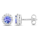 3.77 Carat Genuine Tanzanite and White Topaz .925 Sterling Silver 3 Piece Jewelry Set (Ring, Earrings, and Pendant w/ Chain)-11