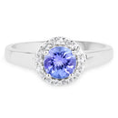 3.77 Carat Genuine Tanzanite and White Topaz .925 Sterling Silver 3 Piece Jewelry Set (Ring, Earrings, and Pendant w/ Chain)-12