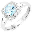4.62 Carat Genuine Blue Topaz and White Topaz .925 Sterling Silver 3 Piece Jewelry Set (Ring, Earrings, and Pendant w/ Chain)-6