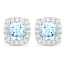 4.62 Carat Genuine Blue Topaz and White Topaz .925 Sterling Silver 3 Piece Jewelry Set (Ring, Earrings, and Pendant w/ Chain)-8